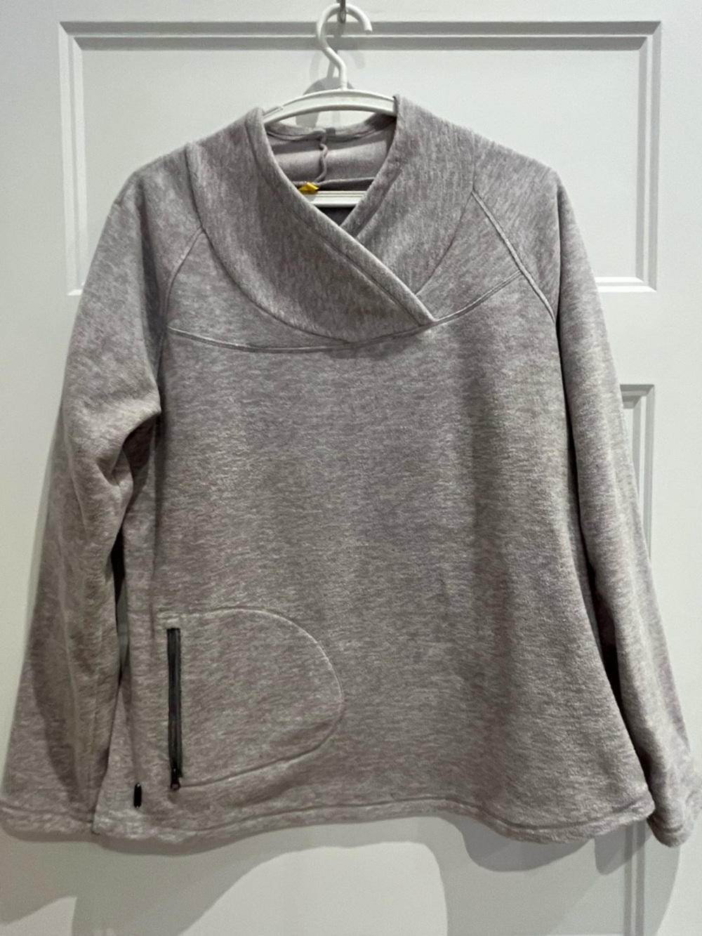 Lole Women's Asymmetrical Cowl Sweatshirt - Light Gray